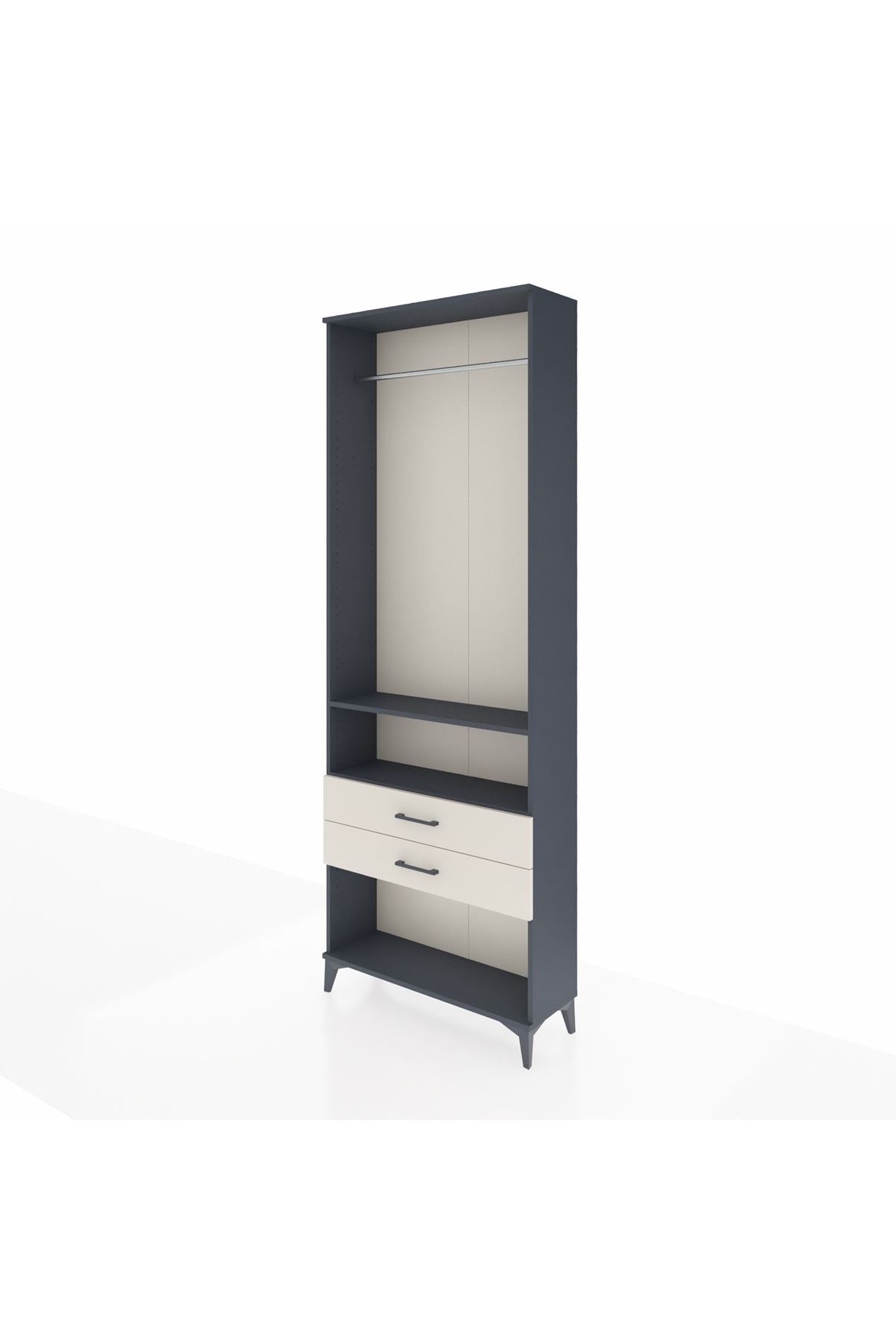 Arges Dolap 2 Raflı 2 Çekmeceli Tek Askılı 88x30x243 - S33M302V4A