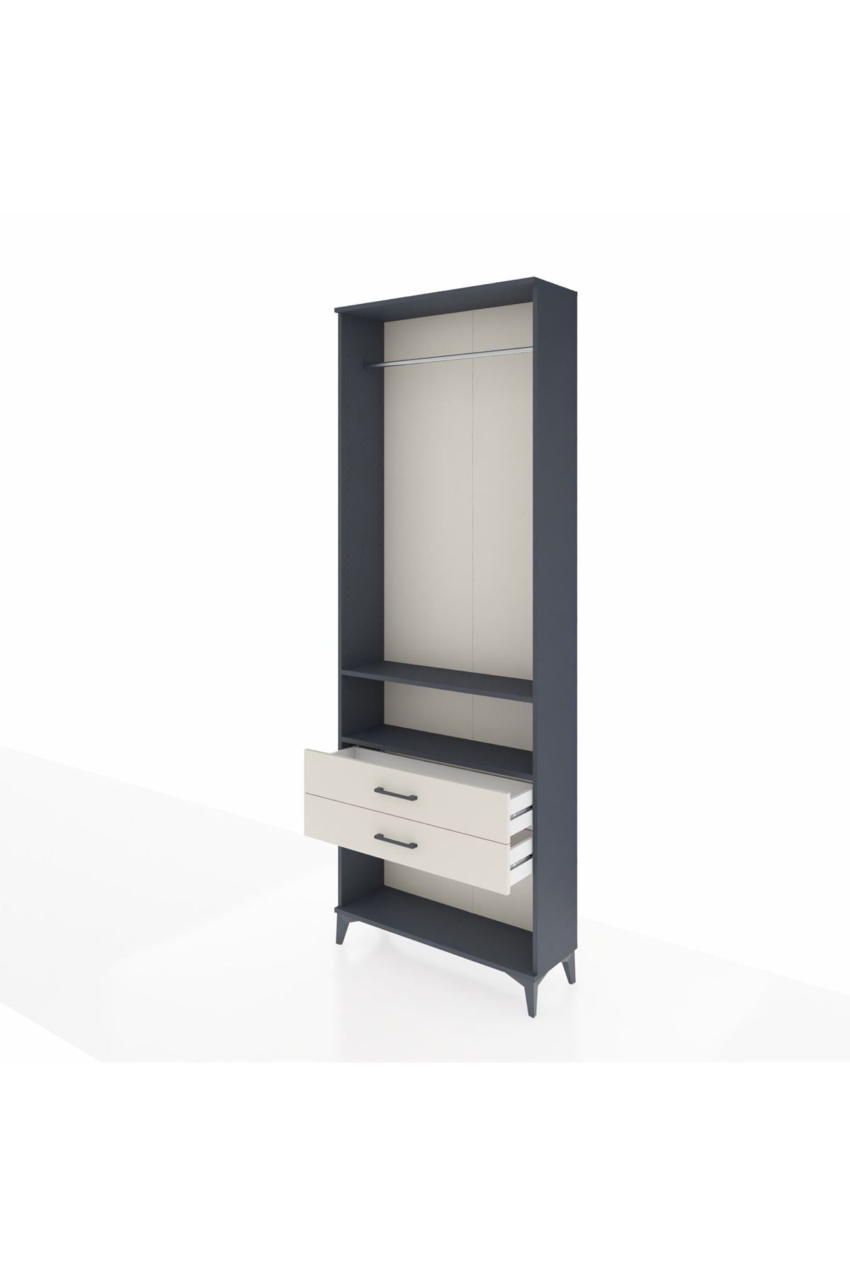 Arges Dolap 2 Raflı 2 Çekmeceli Tek Askılı 88x30x243 - S33M302V4A