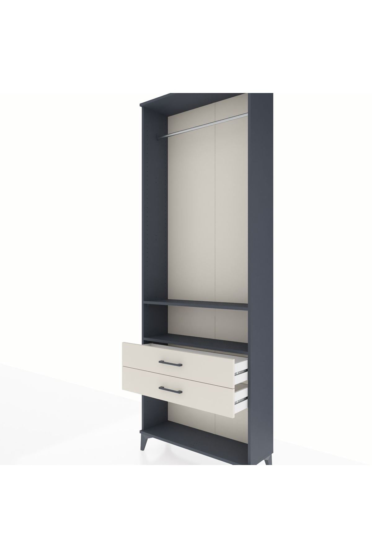 Arges Dolap 2 Raflı 2 Çekmeceli Tek Askılı 88x30x243 - S33M302V4A