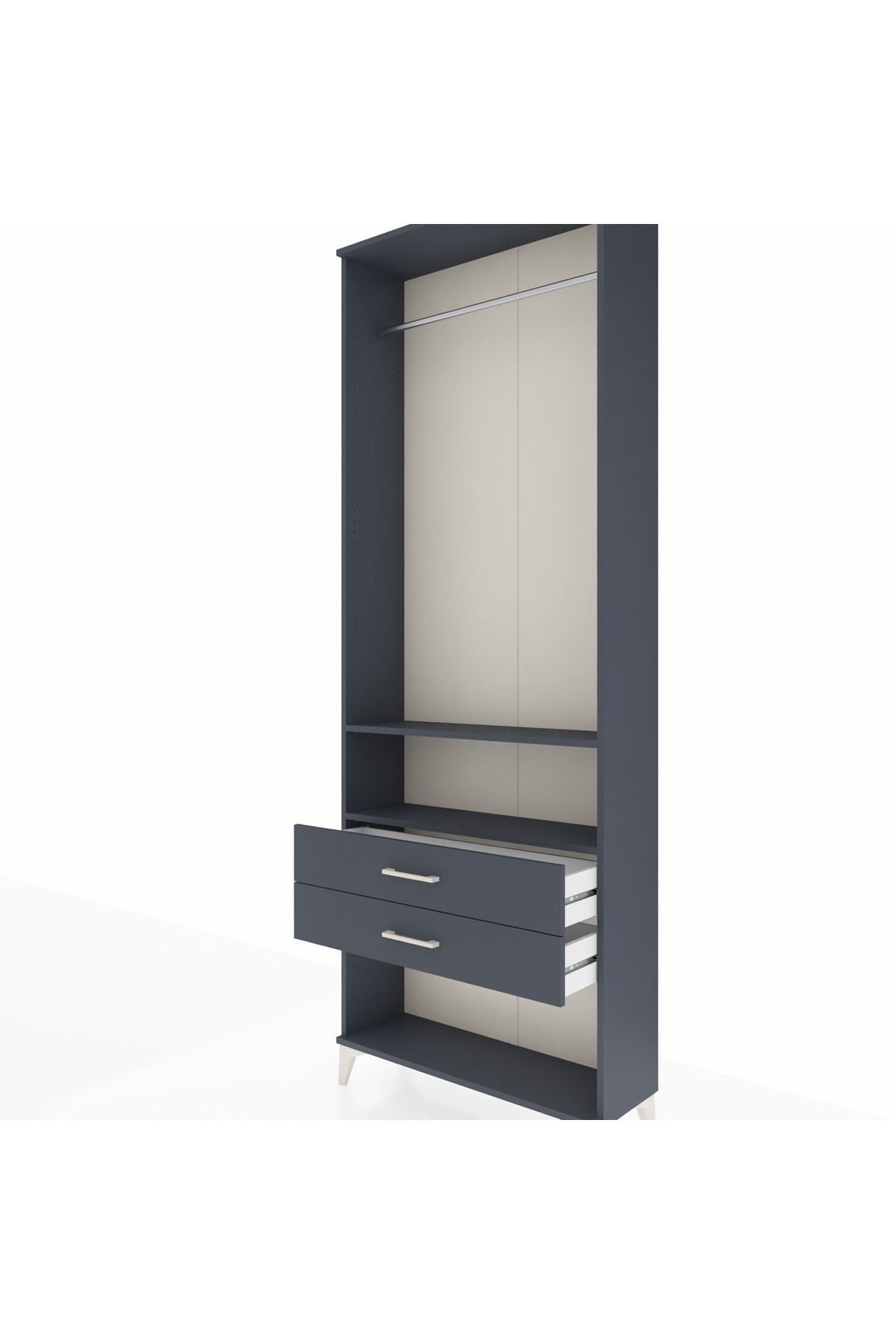 Arges Dolap 2 Raflı 2 Çekmeceli Tek Askılı 88x30x243 - S33M302V5A