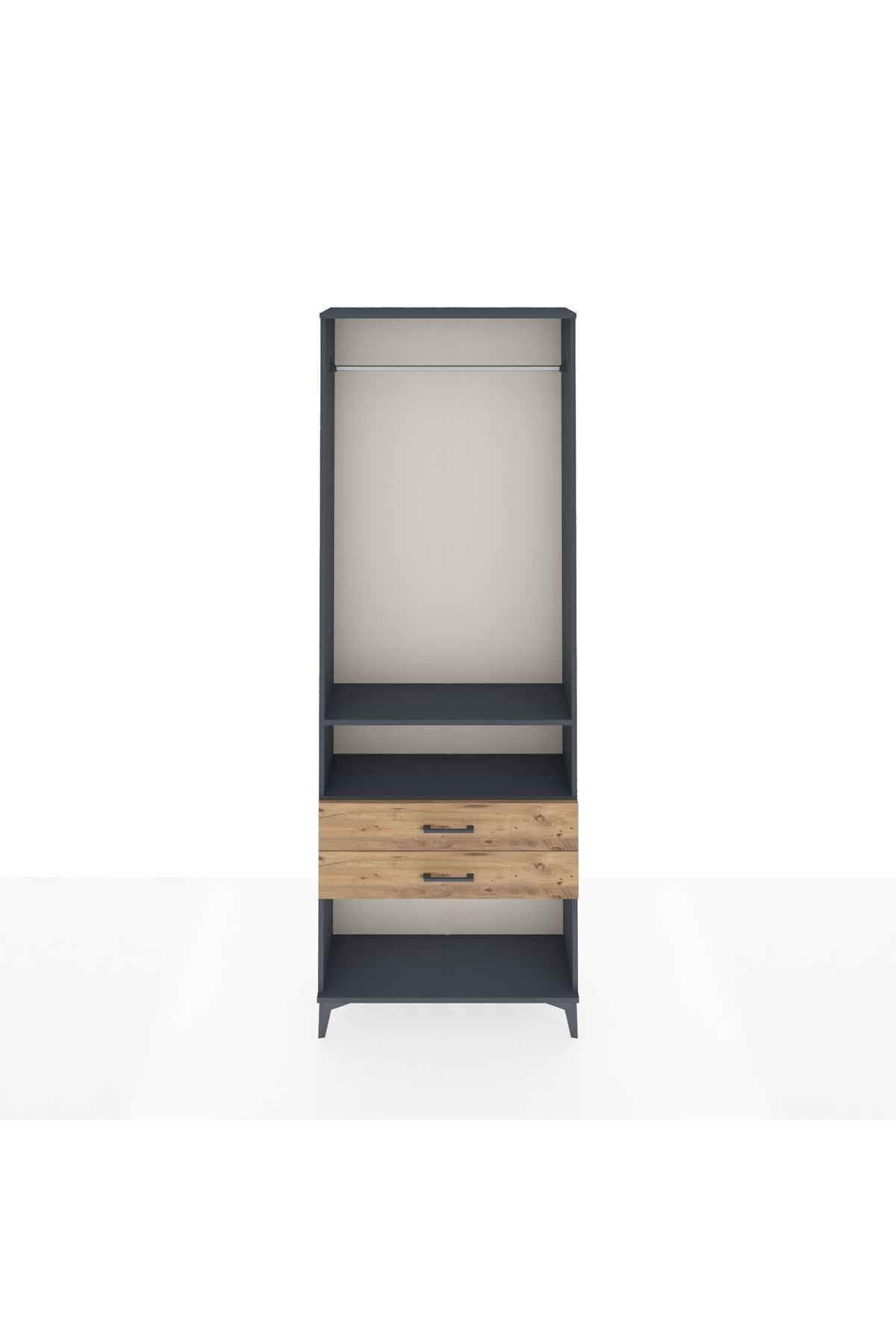 Arges Dolap 2 Raflı 2 Çekmeceli Tek Askılı 88x30x243 - S33M302V6A