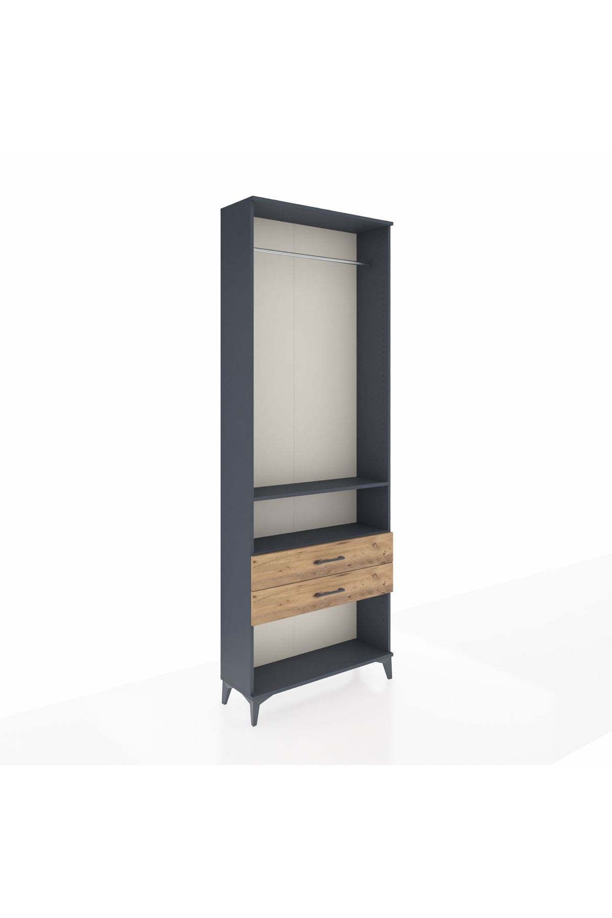 Arges Dolap 2 Raflı 2 Çekmeceli Tek Askılı 88x30x243 - S33M302V6A