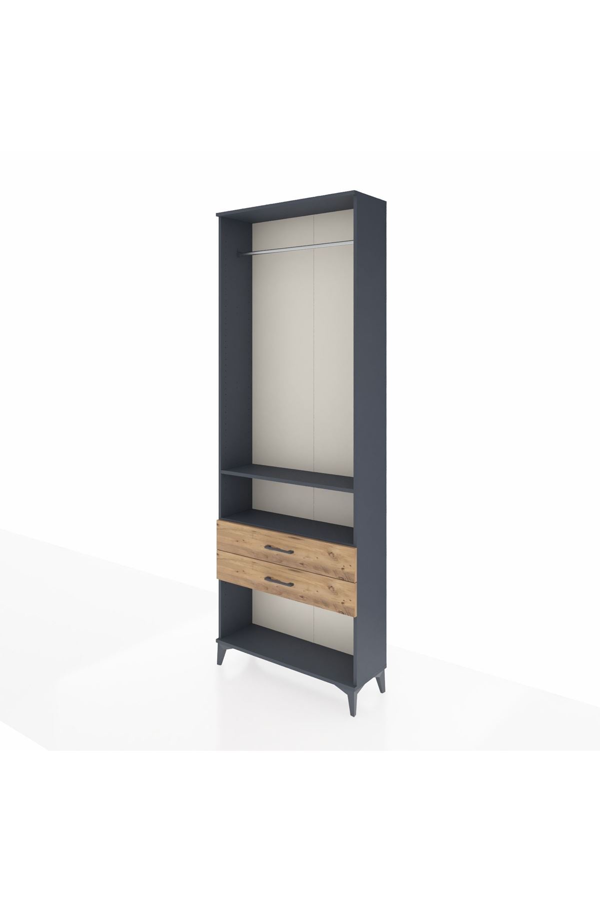 Arges Dolap 2 Raflı 2 Çekmeceli Tek Askılı 88x30x243 - S33M302V6A