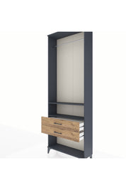 Arges Dolap 2 Raflı 2 Çekmeceli Tek Askılı 88x30x243 - S33M302V6A