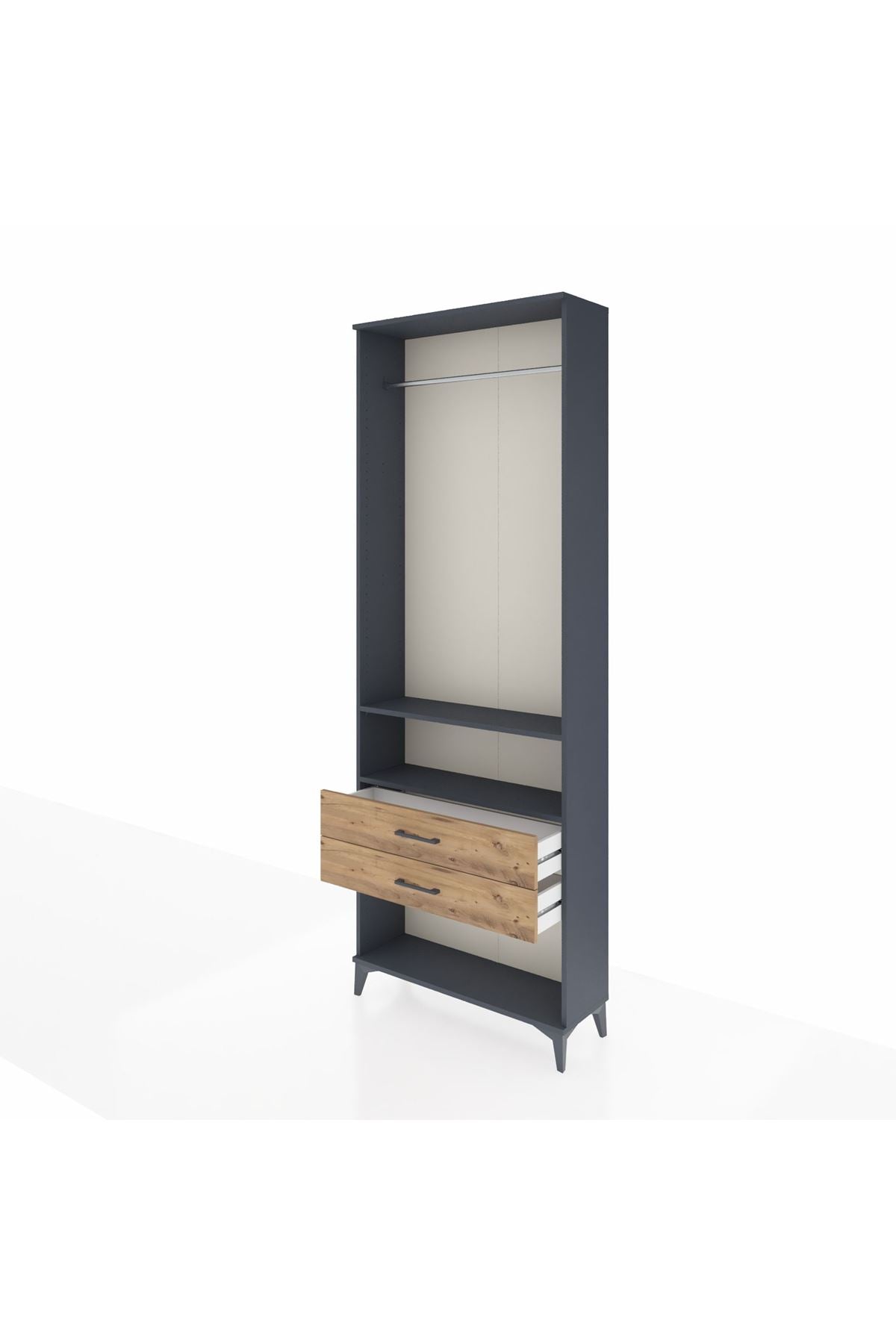 Arges Dolap 2 Raflı 2 Çekmeceli Tek Askılı 88x30x243 - S33M302V6A