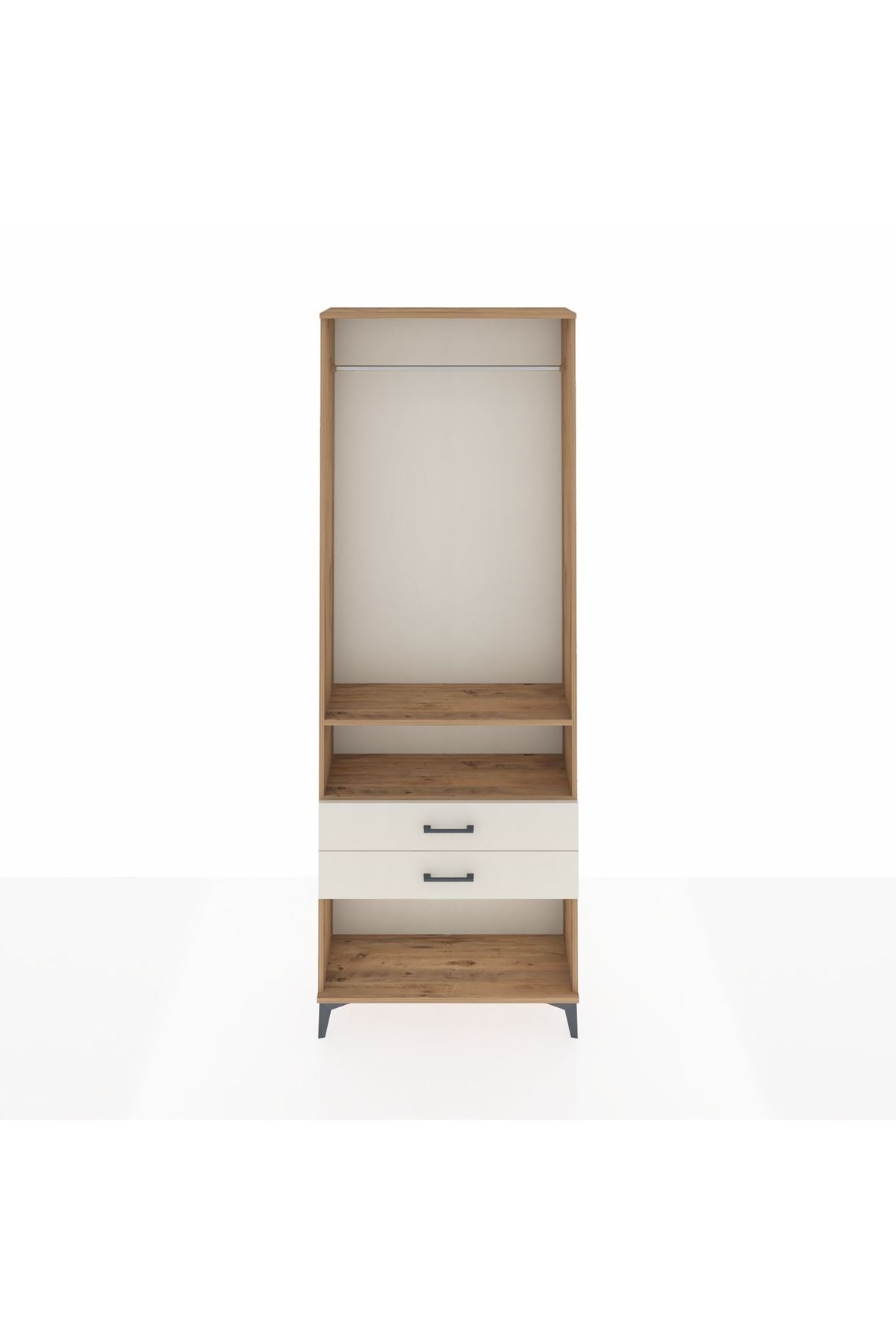 Arges Dolap 2 Raflı 2 Çekmeceli Tek Askılı 88x30x243 - S33M302V7A