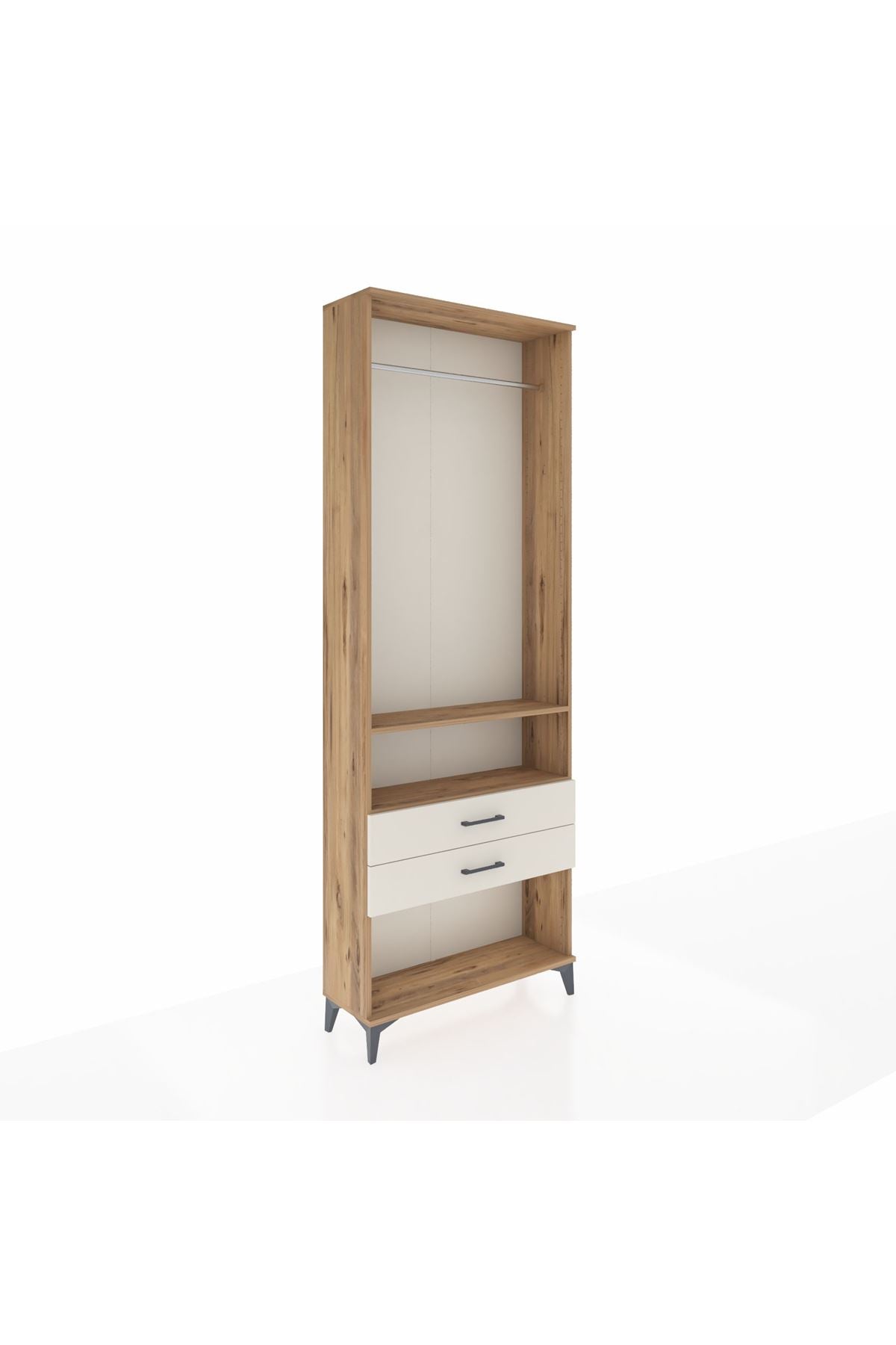 Arges Dolap 2 Raflı 2 Çekmeceli Tek Askılı 88x30x243 - S33M302V7A