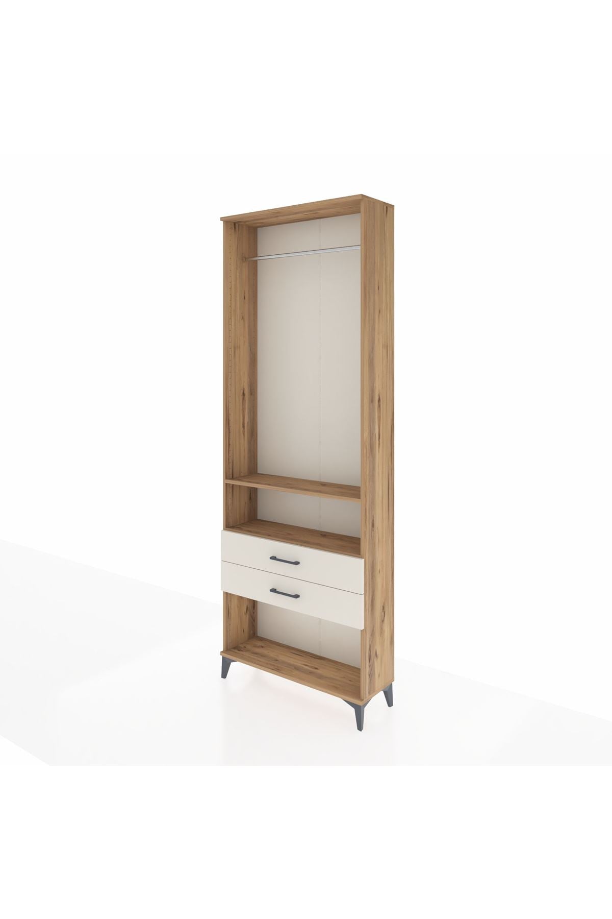 Arges Dolap 2 Raflı 2 Çekmeceli Tek Askılı 88x30x243 - S33M302V7A
