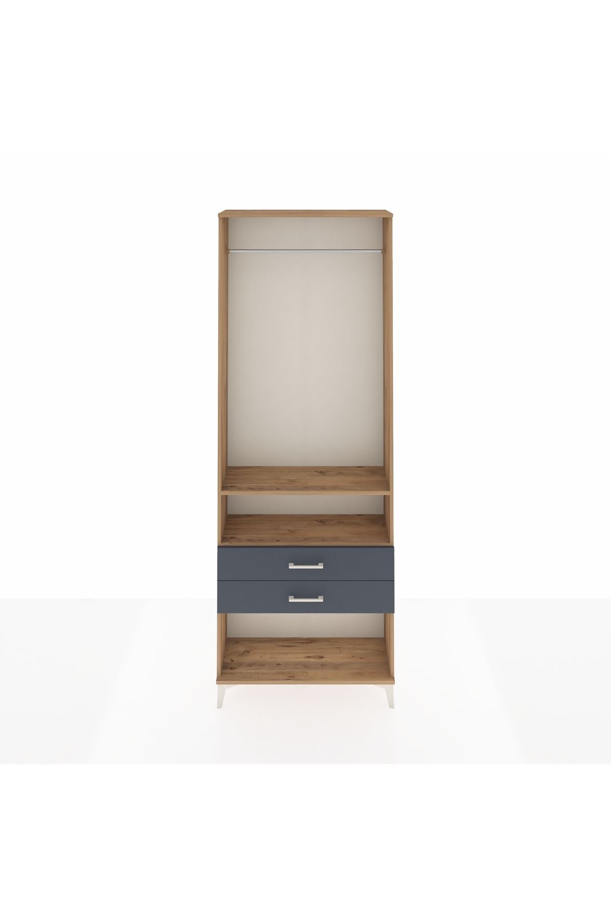 Arges Dolap 2 Raflı 2 Çekmeceli Tek Askılı 88x30x243 - S33M302V8A