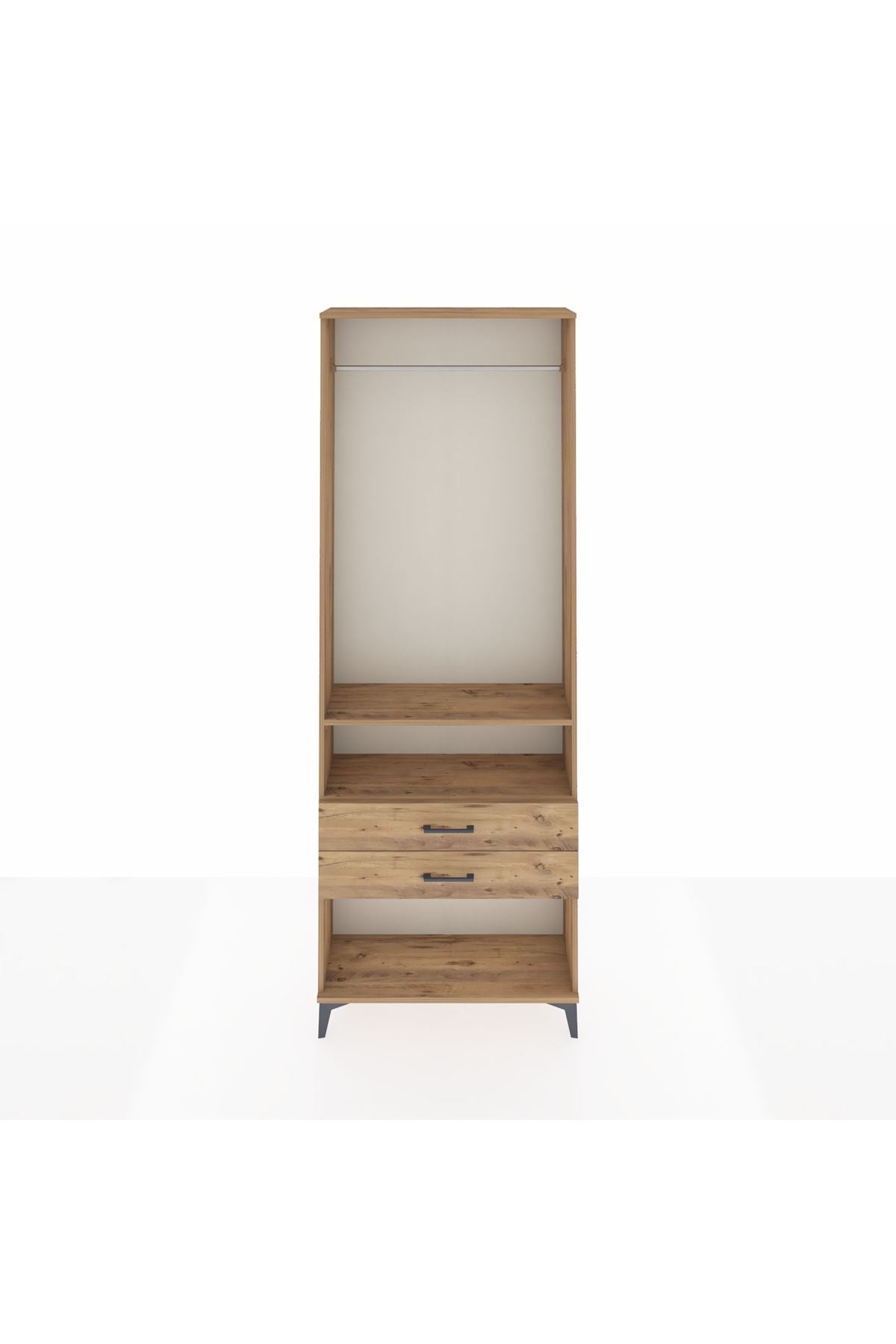 Arges Dolap 2 Raflı 2 Çekmeceli Tek Askılı 88x30x243 - S33M302V9A