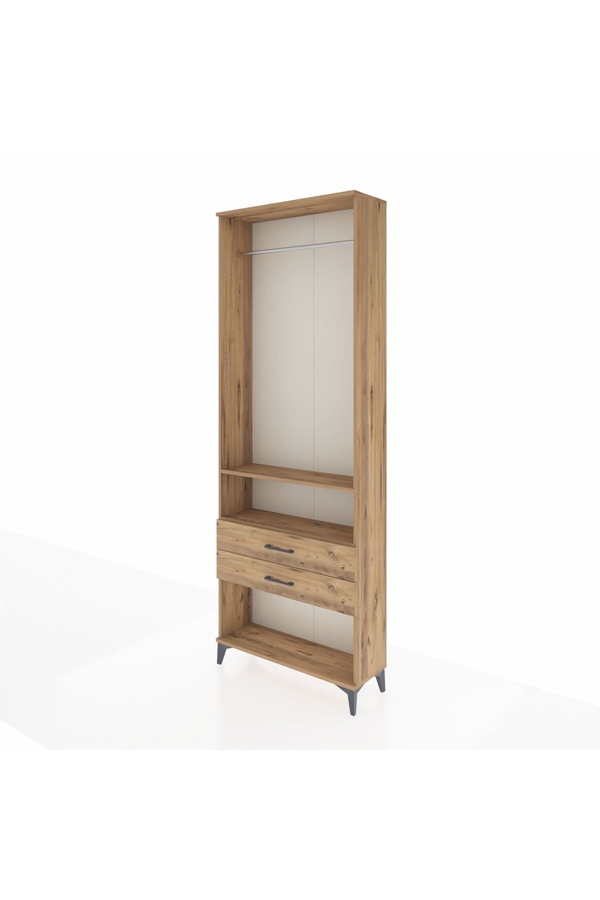Arges Dolap 2 Raflı 2 Çekmeceli Tek Askılı 88x30x243 - S33M302V9A