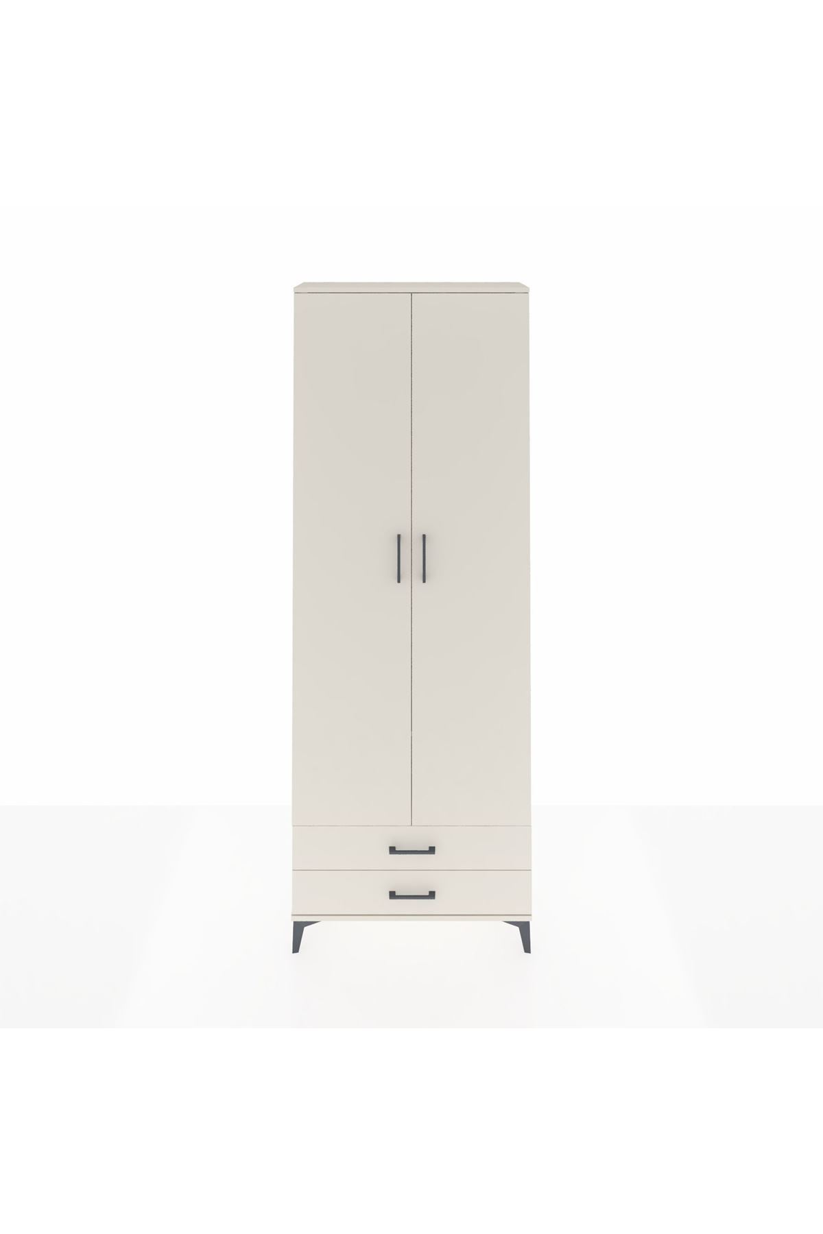 Arges Dolap 2 Raflı 2 Çekmeceli Tek Askılı 88x30x243 - S33M303V1A