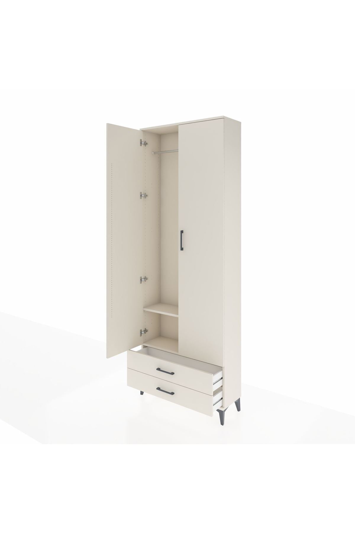 Arges Dolap 2 Raflı 2 Çekmeceli Tek Askılı 88x30x243 - S33M303V1A