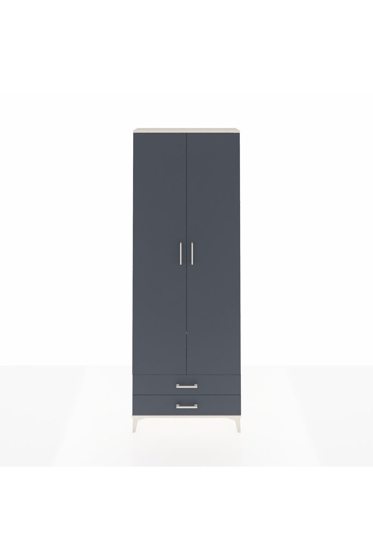 Arges Dolap 2 Raflı 2 Çekmeceli Tek Askılı 88x30x243 - S33M303V2A