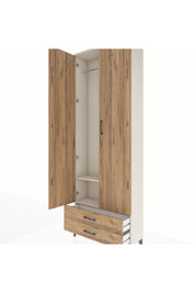 Arges Dolap 2 Raflı 2 Çekmeceli Tek Askılı 88x30x243 - S33M303V3A