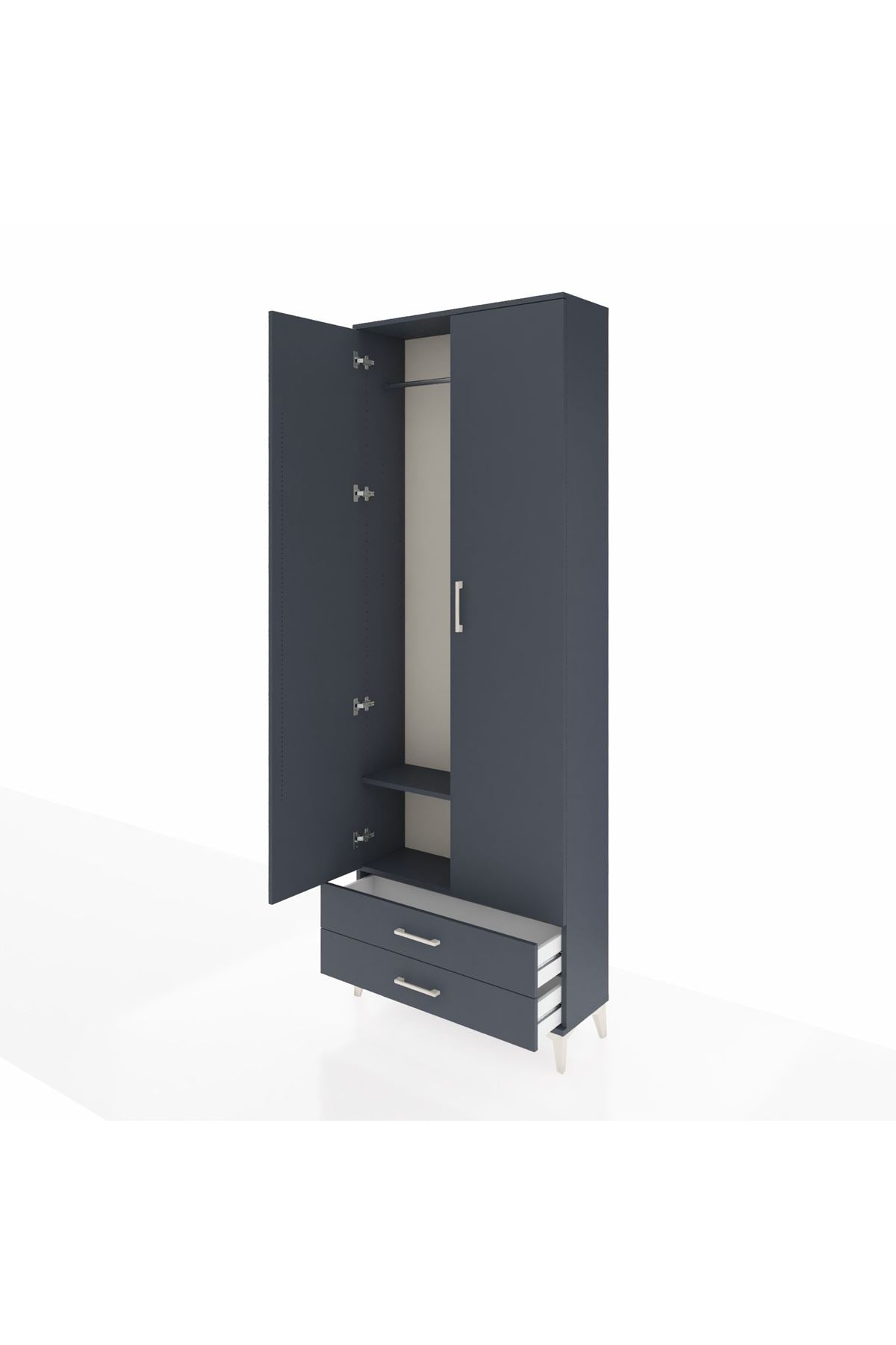 Arges Dolap 2 Raflı 2 Çekmeceli Tek Askılı 88x30x243 - S33M303V5A