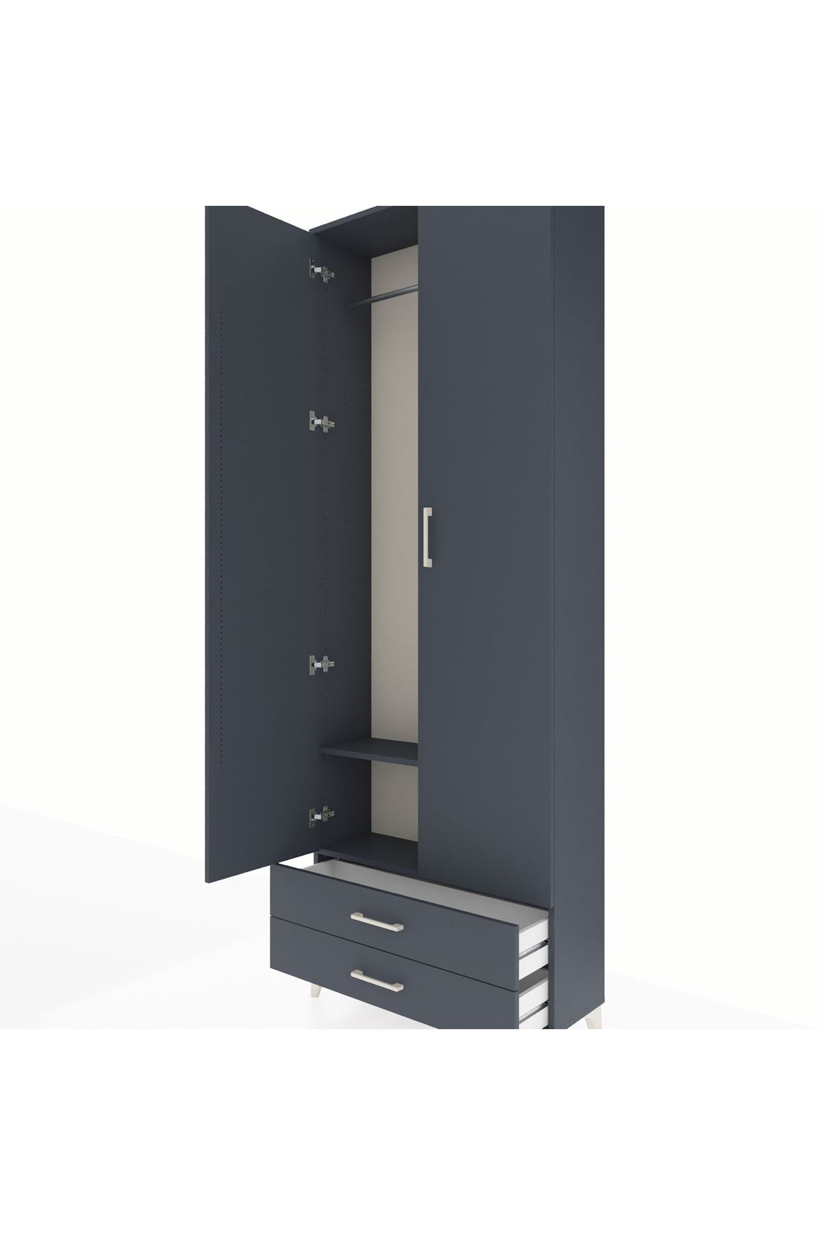 Arges Dolap 2 Raflı 2 Çekmeceli Tek Askılı 88x30x243 - S33M303V5A