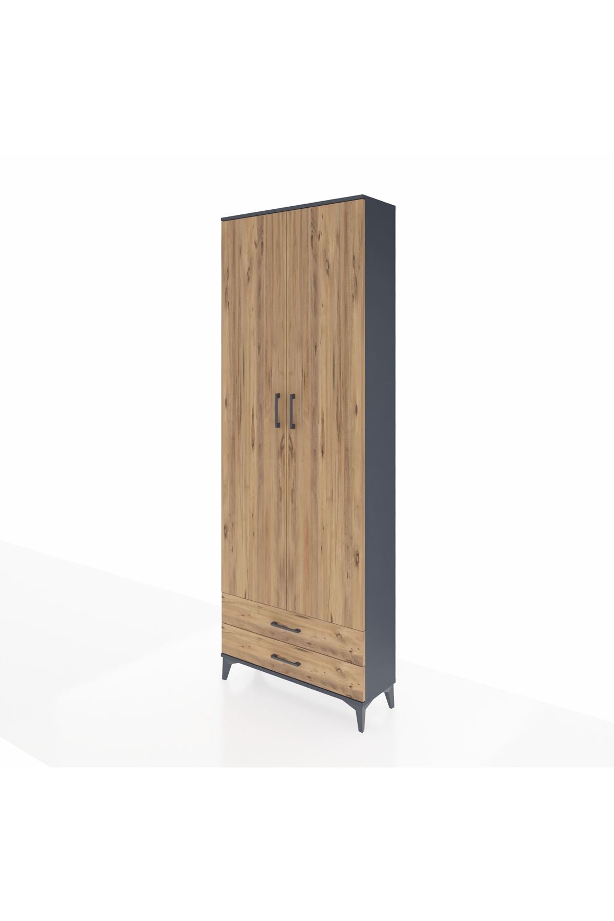 Arges Dolap 2 Raflı 2 Çekmeceli Tek Askılı 88x30x243 - S33M303V6A