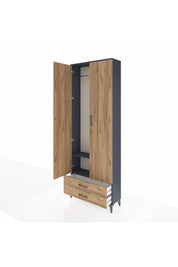 Arges Dolap 2 Raflı 2 Çekmeceli Tek Askılı 88x30x243 - S33M303V6A