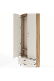 Arges Dolap 2 Raflı 2 Çekmeceli Tek Askılı 88x30x243 - S33M303V7A