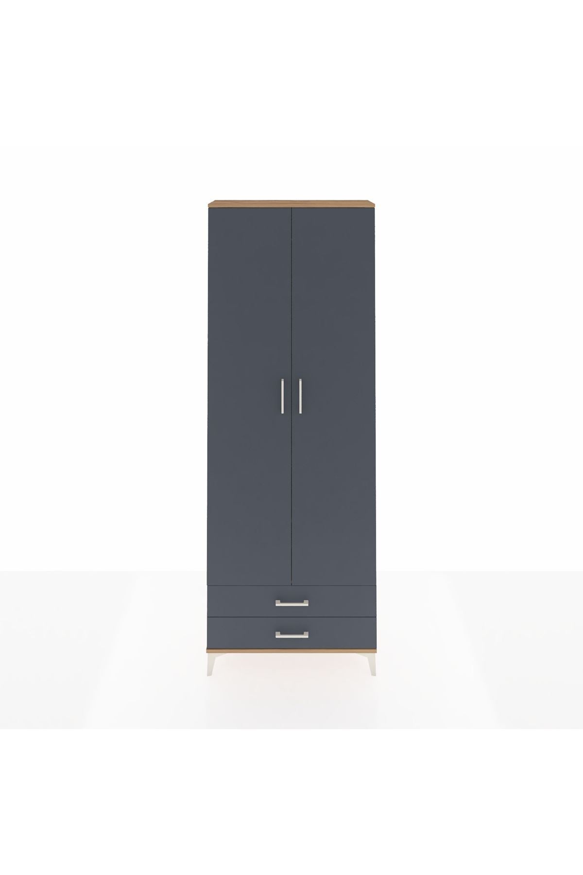 Arges Dolap 2 Raflı 2 Çekmeceli Tek Askılı 88x30x243 - S33M303V8A