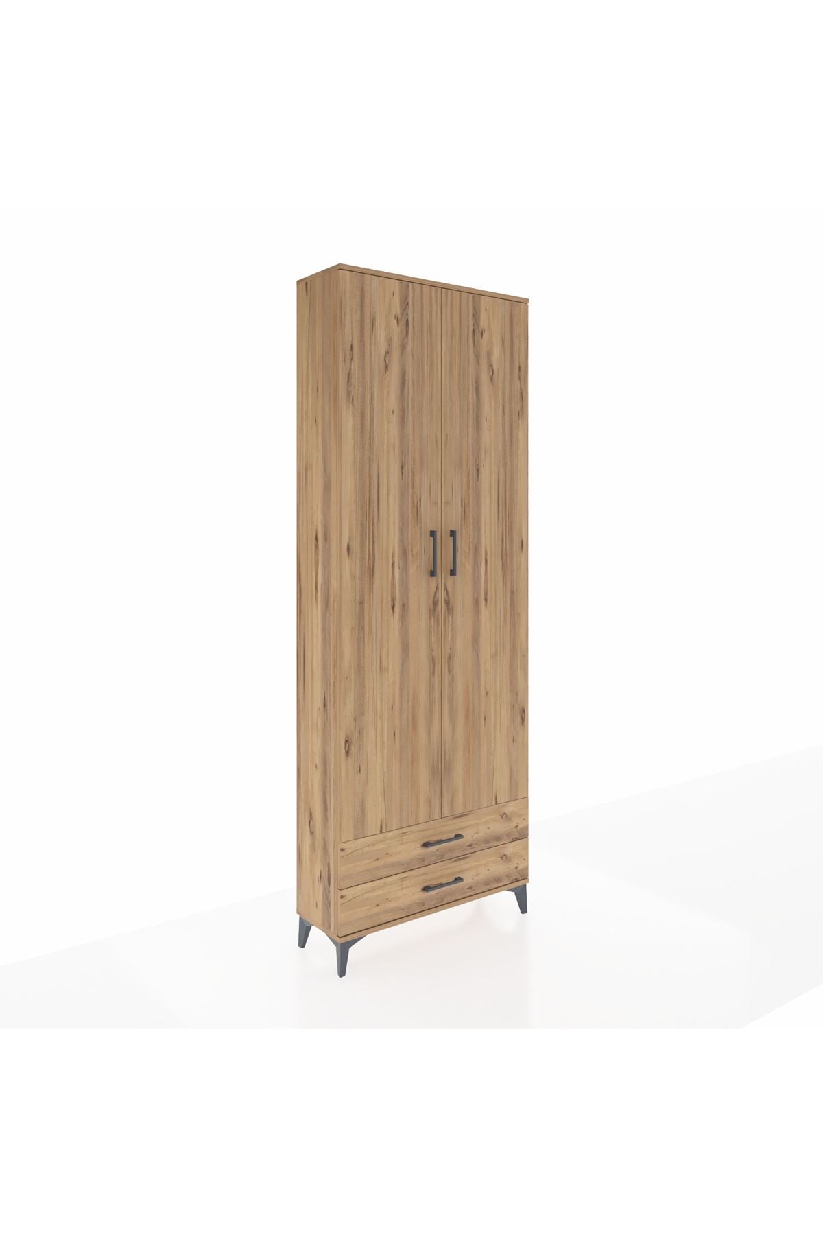 Arges Dolap 2 Raflı 2 Çekmeceli Tek Askılı 88x30x243 - S33M303V9A