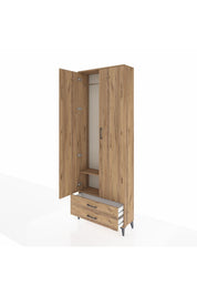 Arges Dolap 2 Raflı 2 Çekmeceli Tek Askılı 88x30x243 - S33M303V9A