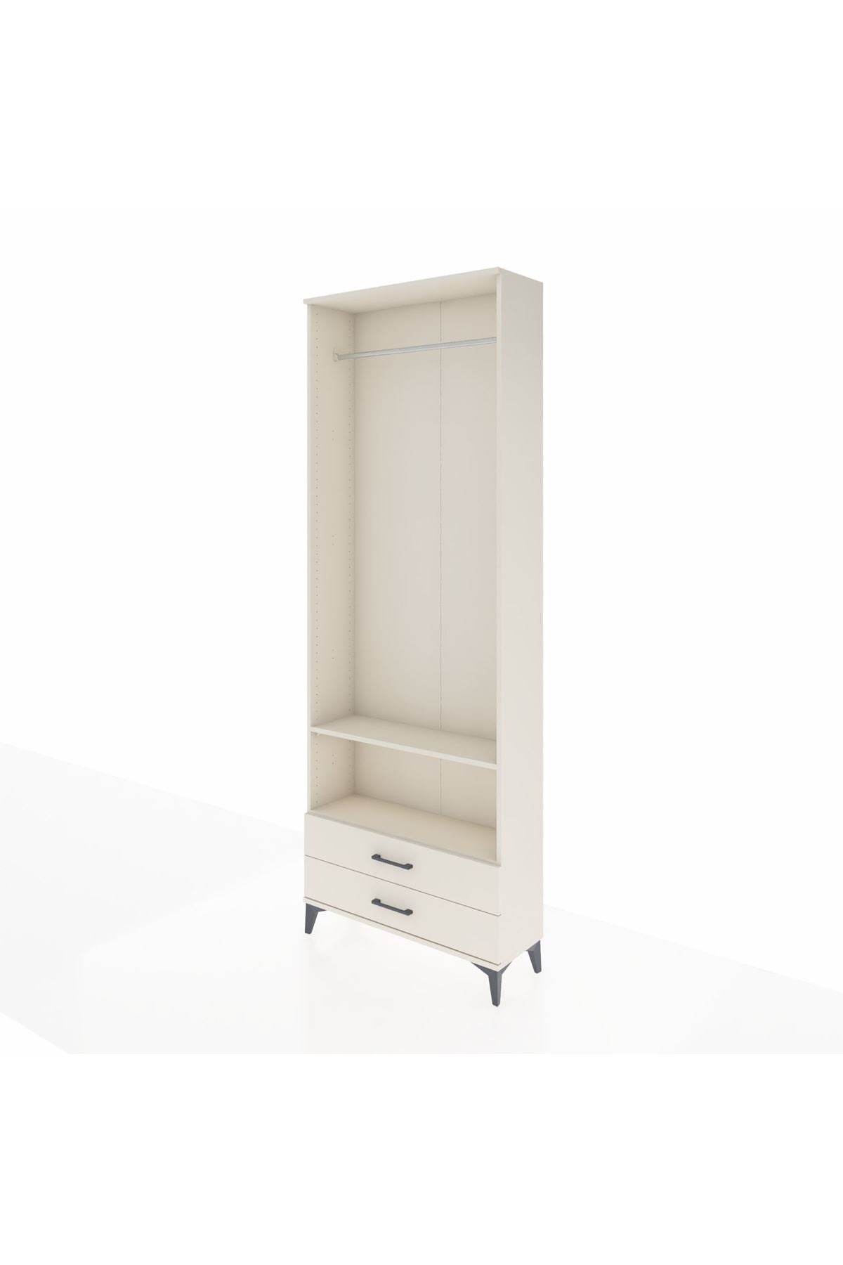 Arges Dolap 2 Raflı 2 Çekmeceli Tek Askılı 88x30x243 - S33M304V1A