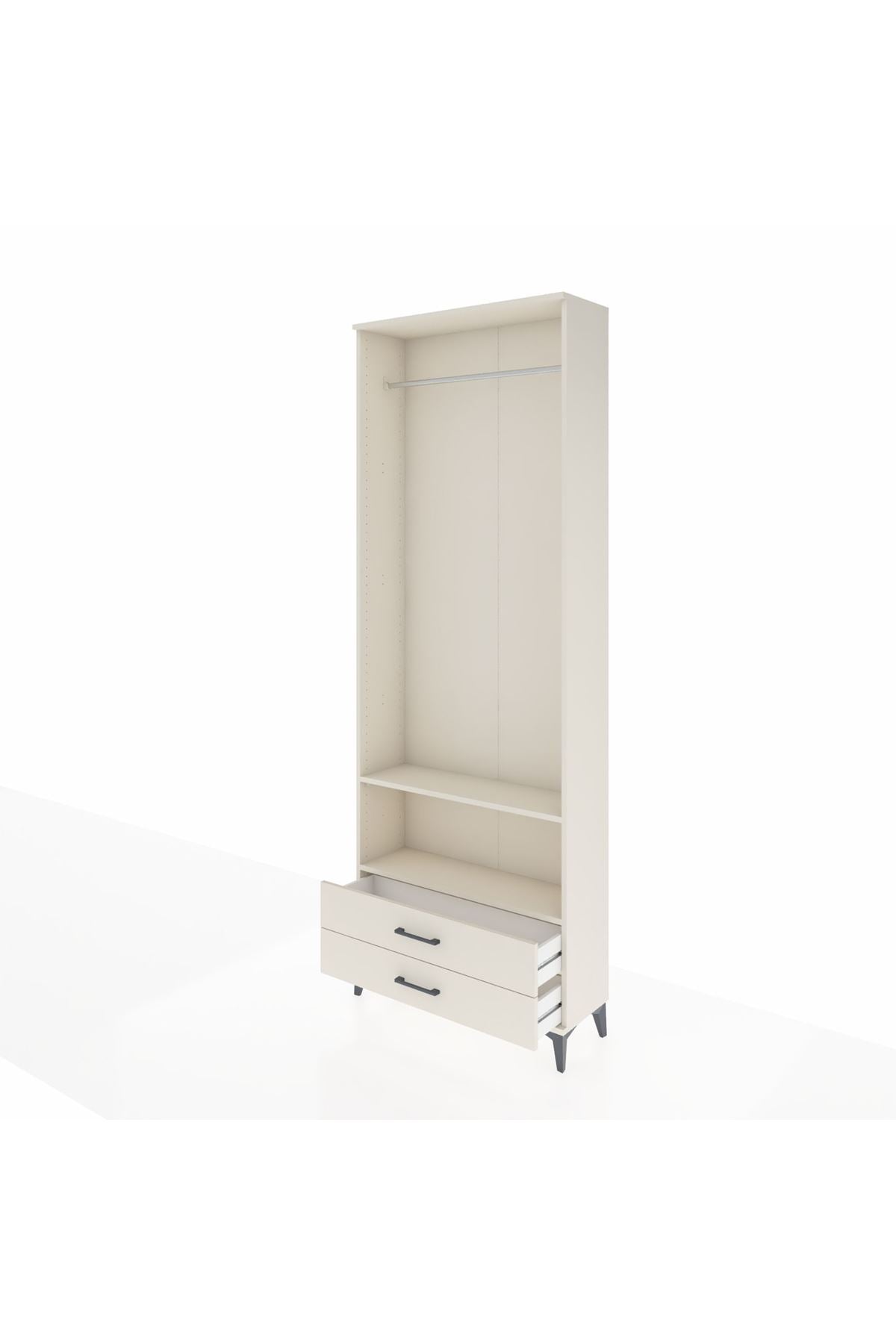 Arges Dolap 2 Raflı 2 Çekmeceli Tek Askılı 88x30x243 - S33M304V1A