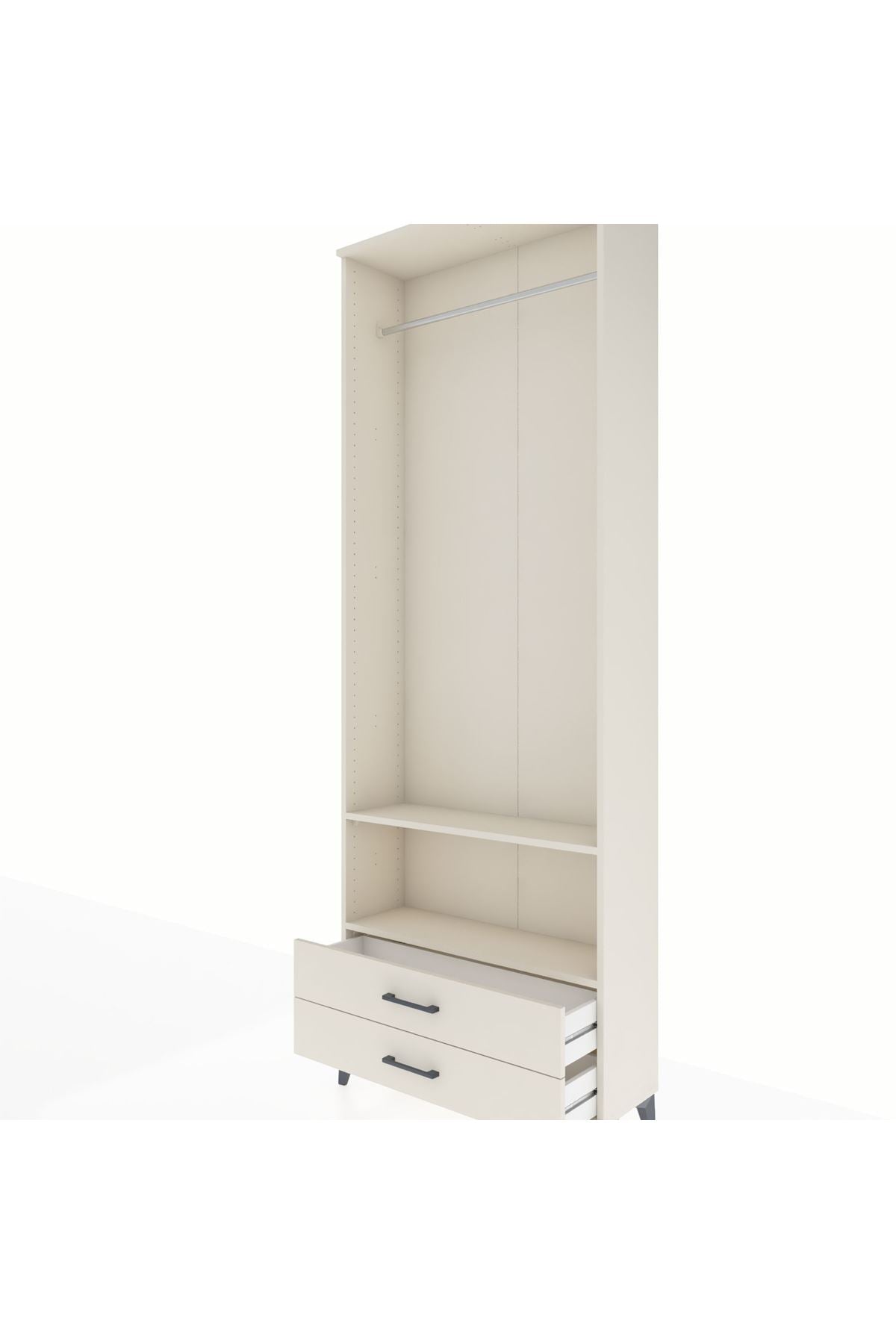 Arges Dolap 2 Raflı 2 Çekmeceli Tek Askılı 88x30x243 - S33M304V1A