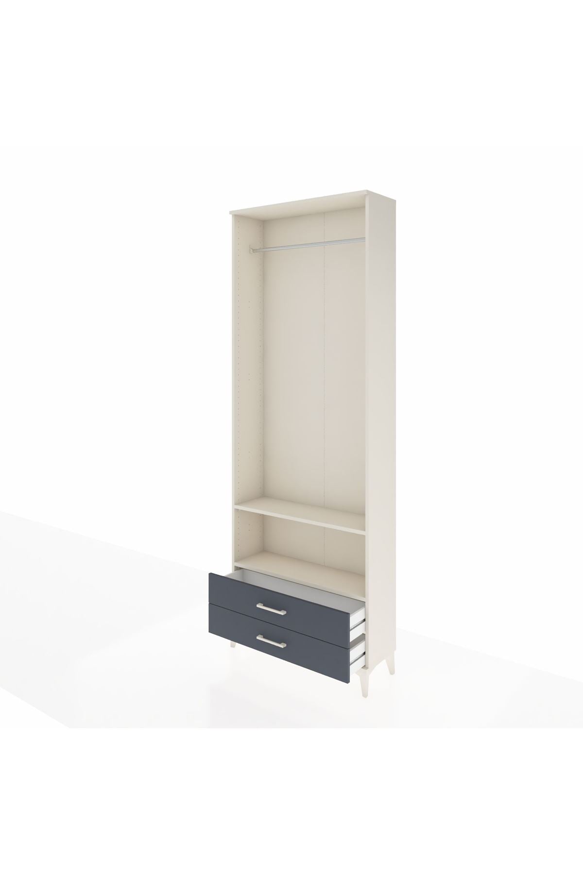 Arges Dolap 2 Raflı 2 Çekmeceli Tek Askılı 88x30x243 - S33M304V2A