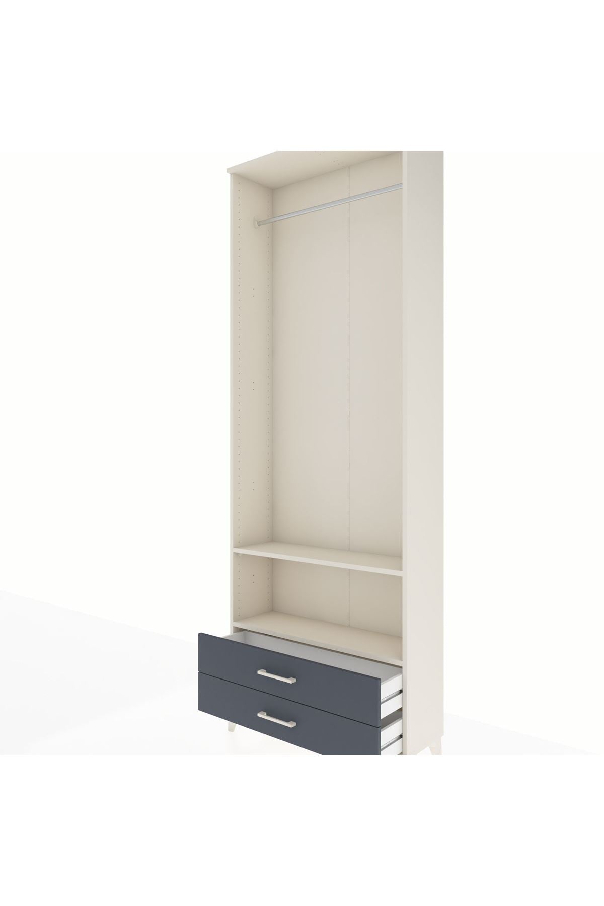 Arges Dolap 2 Raflı 2 Çekmeceli Tek Askılı 88x30x243 - S33M304V2A