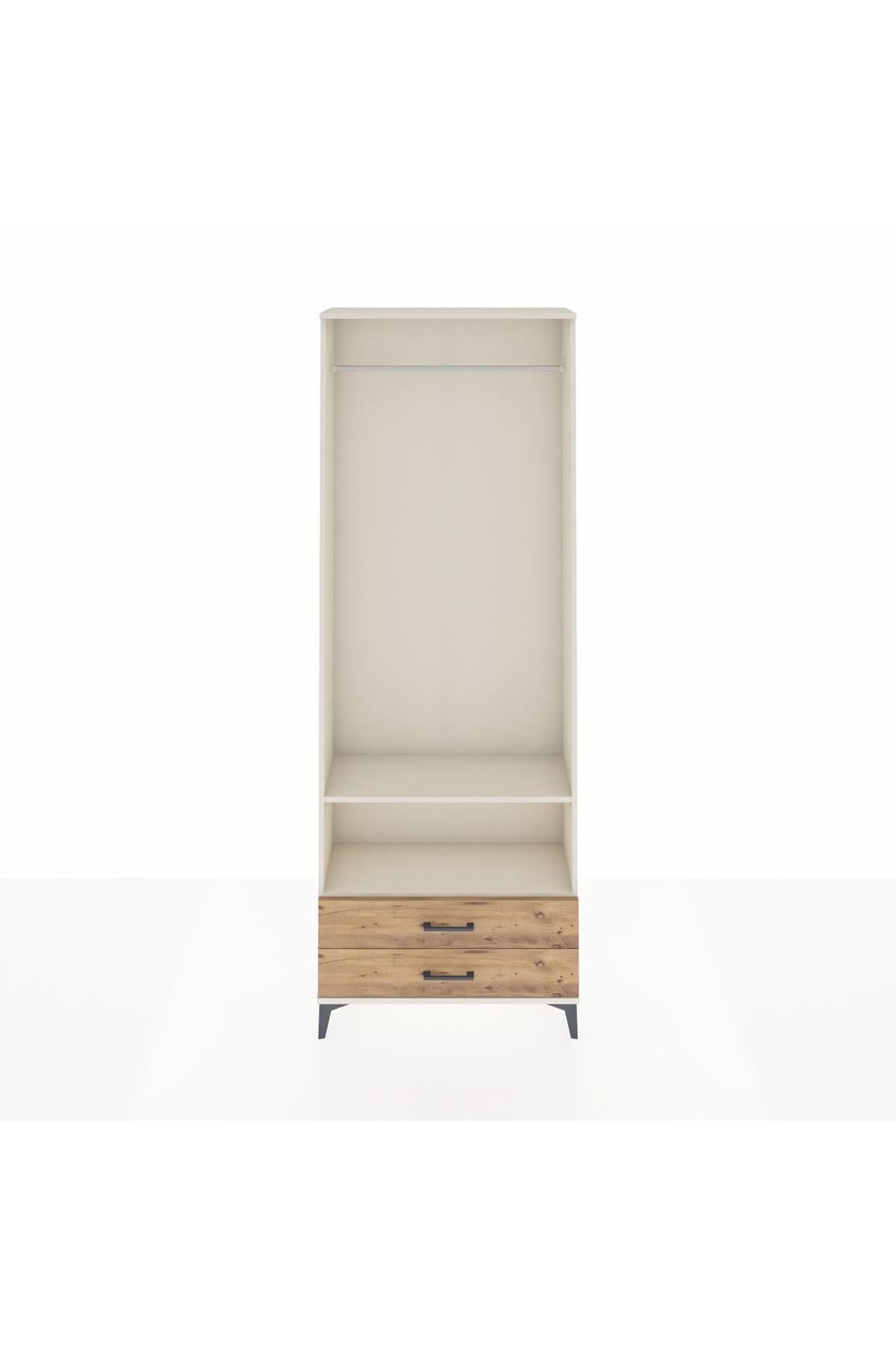 Arges Dolap 2 Raflı 2 Çekmeceli Tek Askılı 88x30x243 - S33M304V3A