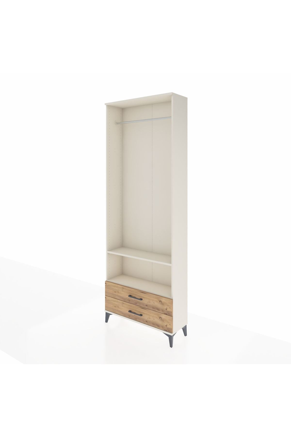 Arges Dolap 2 Raflı 2 Çekmeceli Tek Askılı 88x30x243 - S33M304V3A