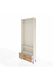 Arges Dolap 2 Raflı 2 Çekmeceli Tek Askılı 88x30x243 - S33M304V3A