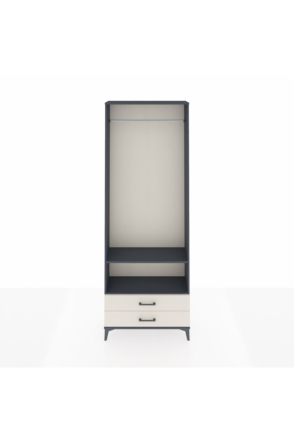 Arges Dolap 2 Raflı 2 Çekmeceli Tek Askılı 88x30x243 - S33M304V4A