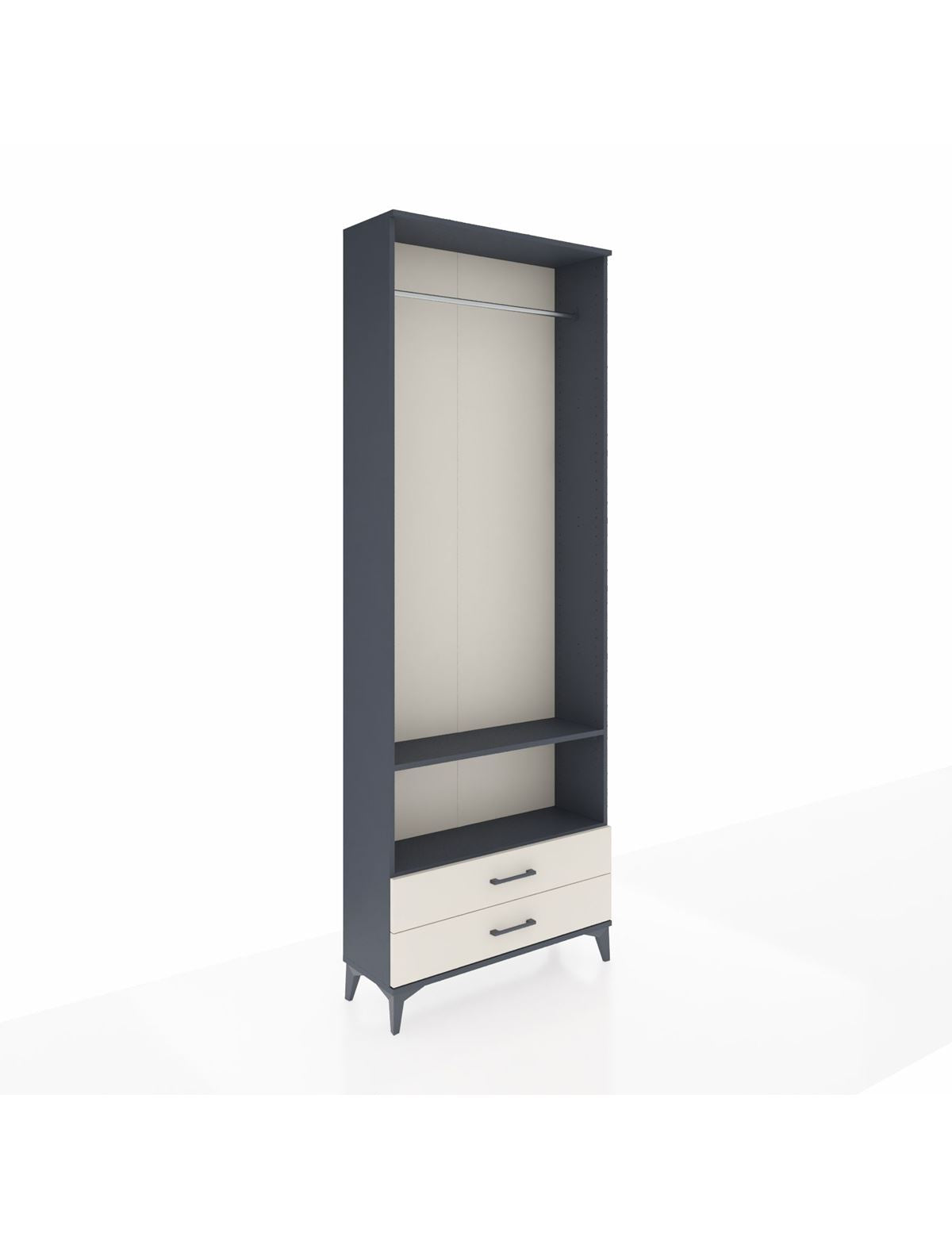 Arges Dolap 2 Raflı 2 Çekmeceli Tek Askılı 88x30x243 - S33M304V4A
