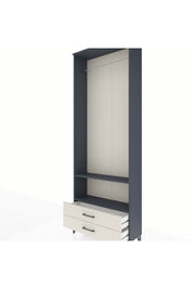 Arges Dolap 2 Raflı 2 Çekmeceli Tek Askılı 88x30x243 - S33M304V4A