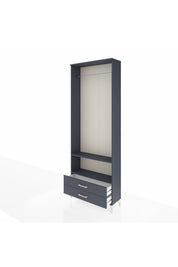 Arges Dolap 2 Raflı 2 Çekmeceli Tek Askılı 88x30x243 - S33M304V5A