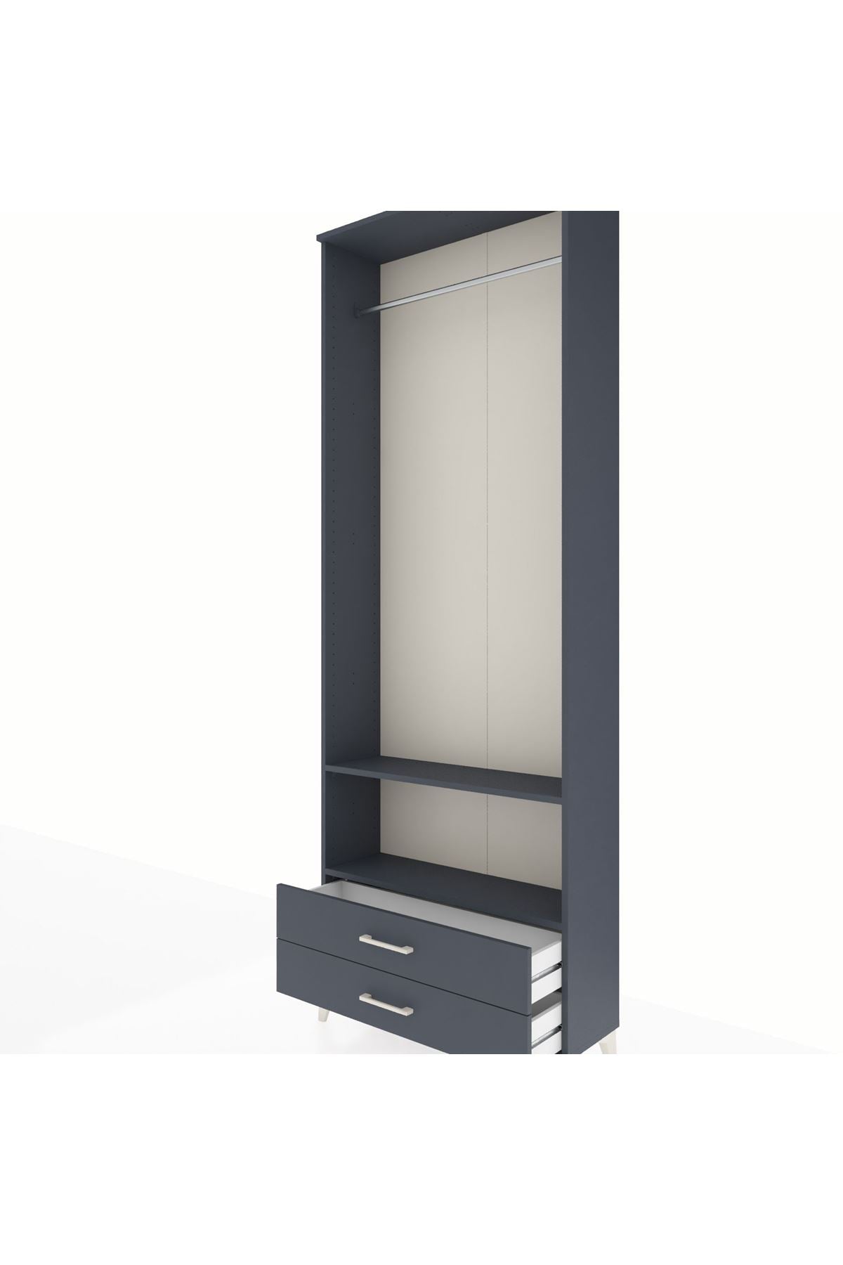 Arges Dolap 2 Raflı 2 Çekmeceli Tek Askılı 88x30x243 - S33M304V5A