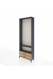 Arges Dolap 2 Raflı 2 Çekmeceli Tek Askılı 88x30x243 - S33M304V6A