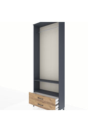 Arges Dolap 2 Raflı 2 Çekmeceli Tek Askılı 88x30x243 - S33M304V6A