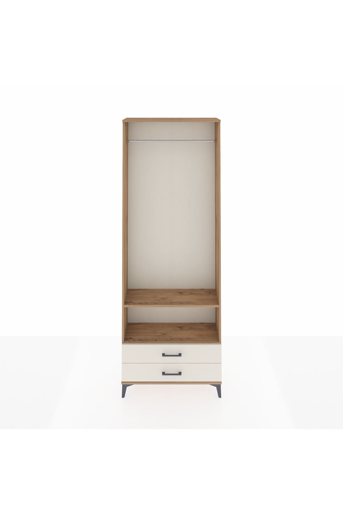 Arges Dolap 2 Raflı 2 Çekmeceli Tek Askılı 88x30x243 - S33M304V7A