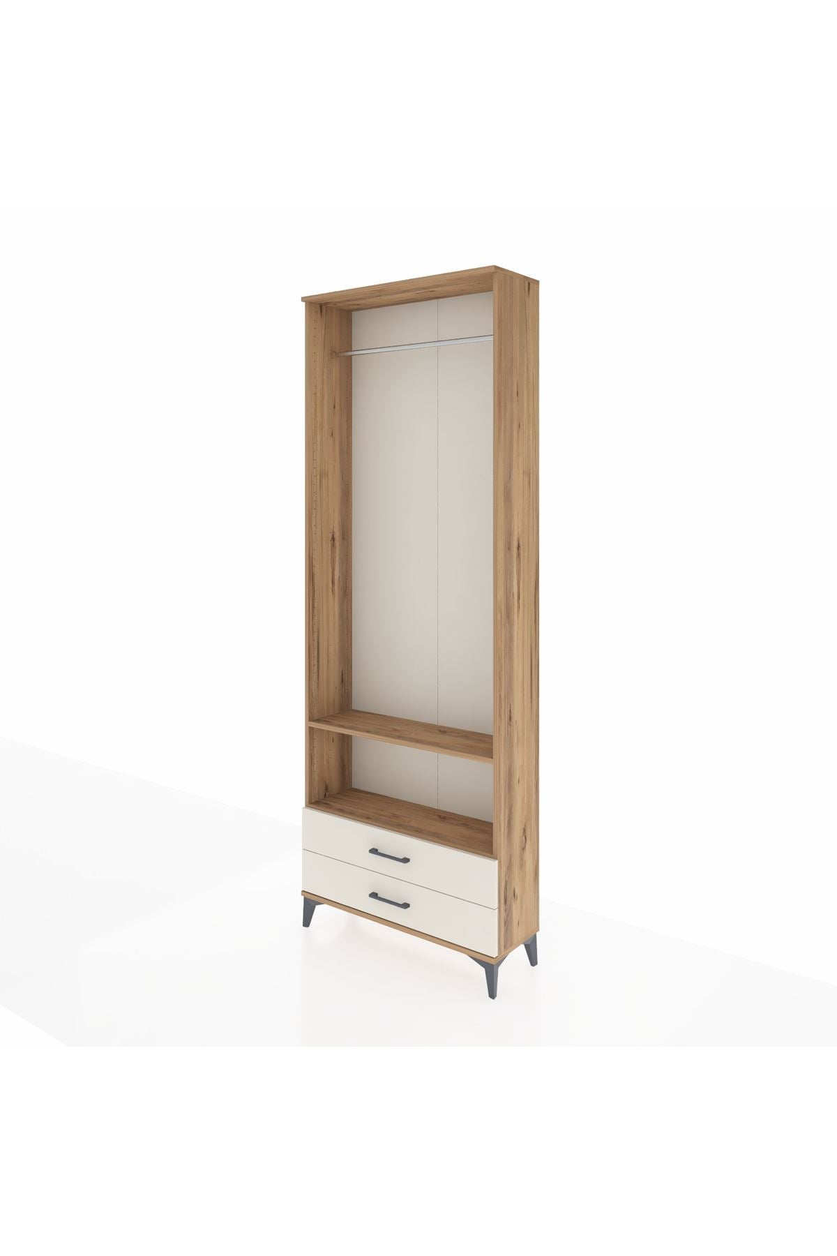 Arges Dolap 2 Raflı 2 Çekmeceli Tek Askılı 88x30x243 - S33M304V7A