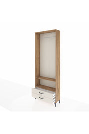Arges Dolap 2 Raflı 2 Çekmeceli Tek Askılı 88x30x243 - S33M304V7A