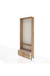 Arges Dolap 2 Raflı 2 Çekmeceli Tek Askılı 88x30x243 - S33M304V9A
