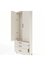 Arges Dolap Tek Raflı 3 Çekmeceli Tek Askılı 88x30x243 - S33M305V1A