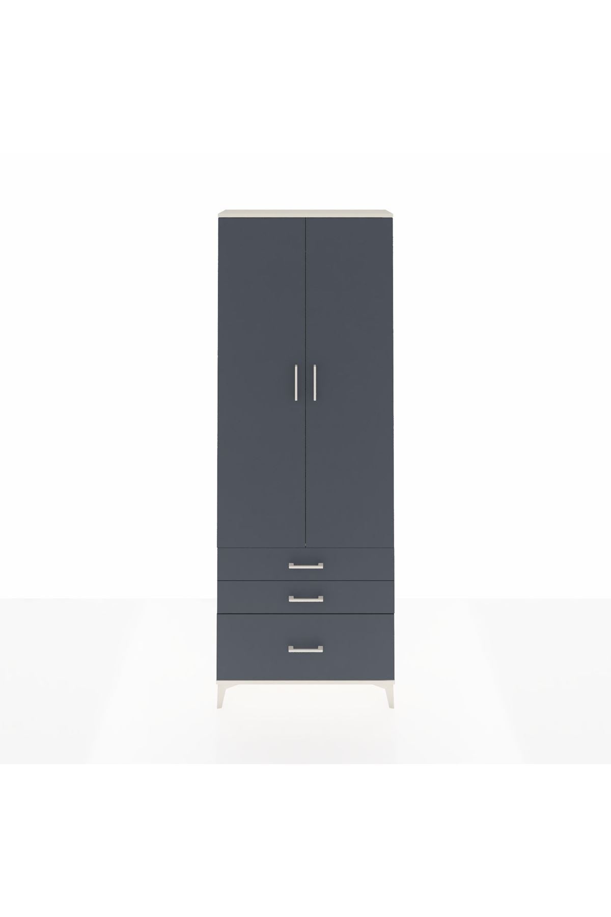 Arges Dolap Tek Raflı 3 Çekmeceli Tek Askılı 88x30x243 - S33M305V2A