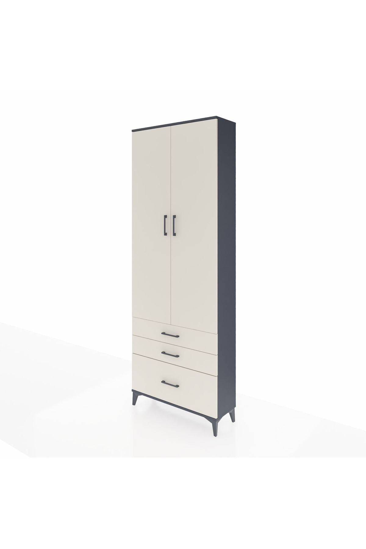 Arges Dolap Tek Raflı 3 Çekmeceli Tek Askılı 88x30x243 - S33M305V4A
