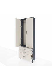 Arges Dolap Tek Raflı 3 Çekmeceli Tek Askılı 88x30x243 - S33M305V4A